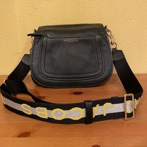 Marc Jacobs Empire City Leather Black Messenger Crossbody Bag Purse